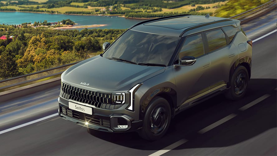Front three-quarter view of a Kia Seltos Facelift