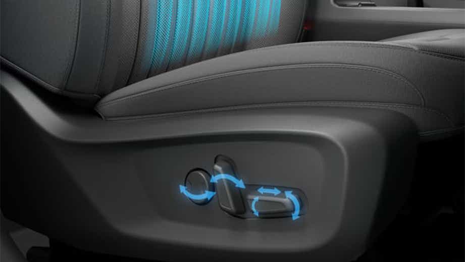Seat adjustment controls of Kia Seltos Facelift