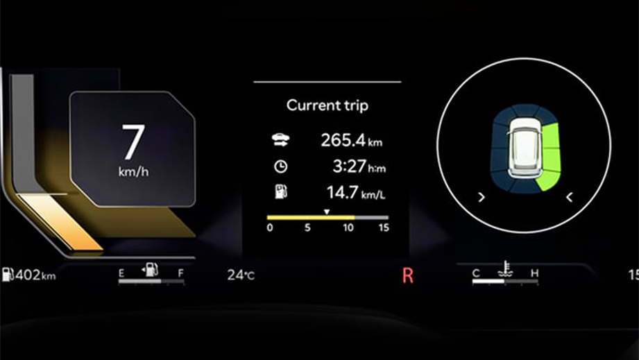 Digital instrument cluster of Kia Seltos Facelift