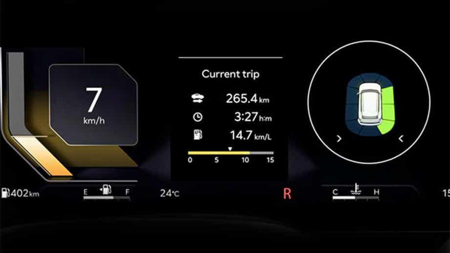 Digital instrument cluster of Kia Seltos Facelift