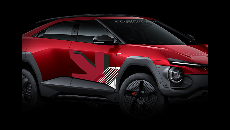 Front side view of a Mahindra BE 6