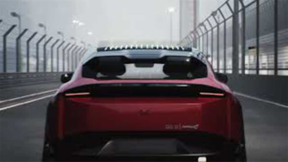 Rear view of a Mahindra BE 6