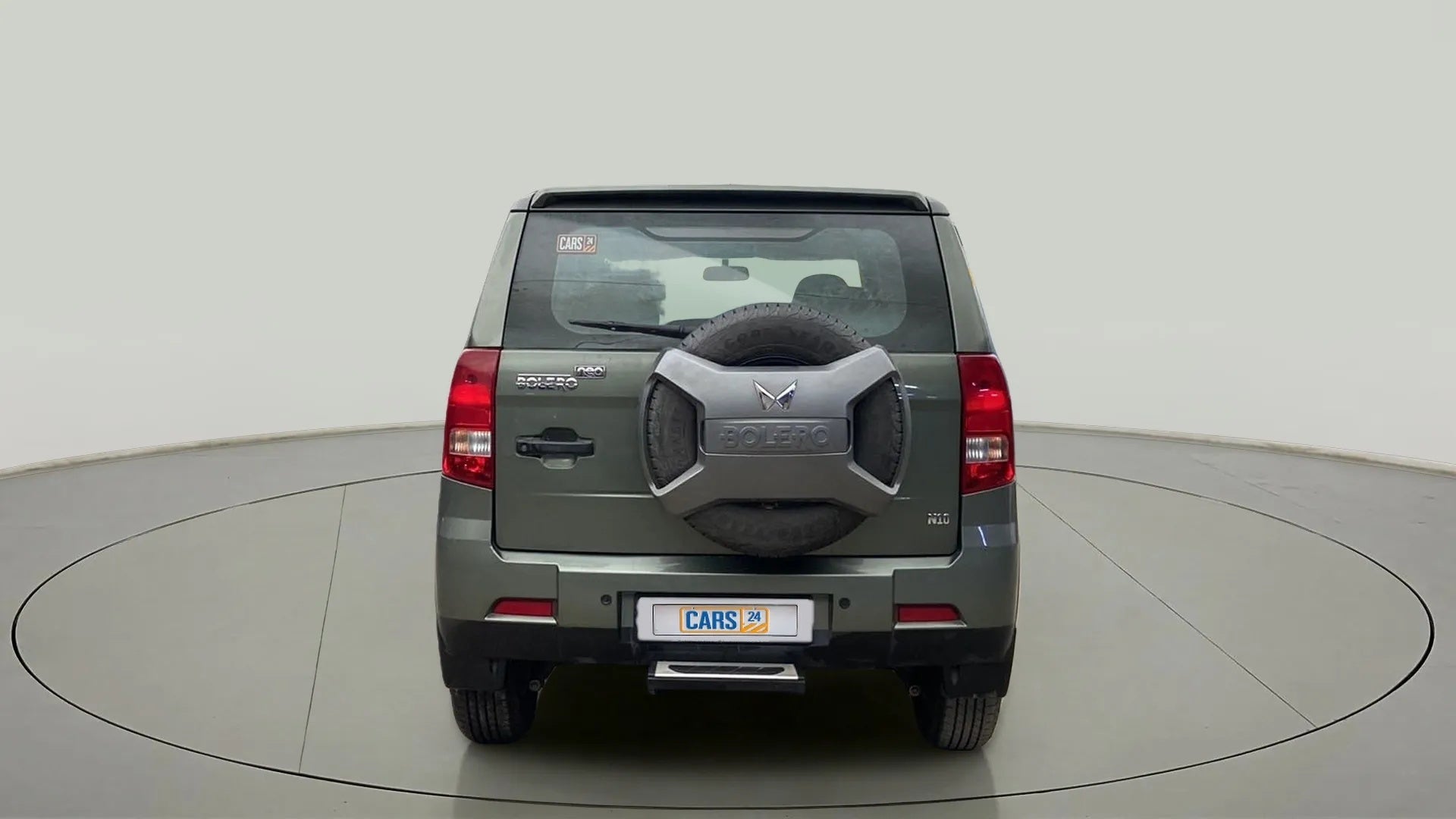 Rear view of a Mahindra Bolero Neo