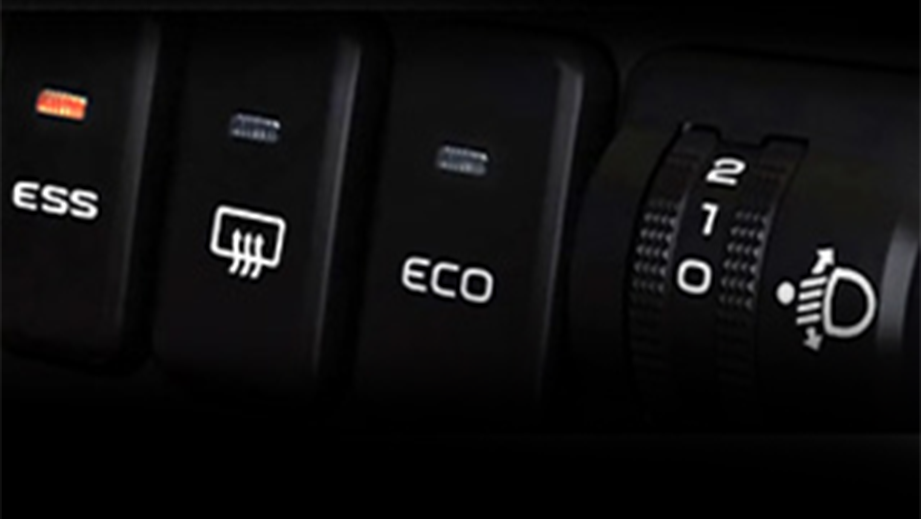 Dashboard control buttons of a Mahindra Bolero Neo