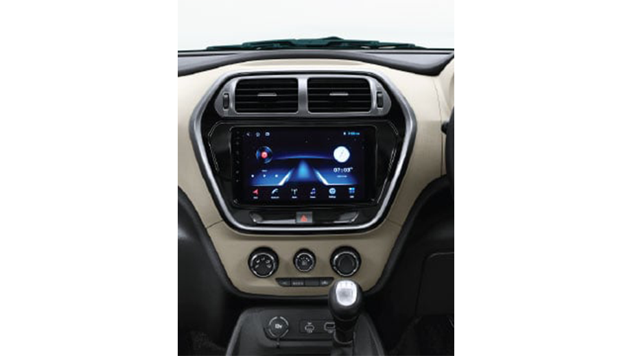 Dashboard and infotainment system of a Mahindra Bolero Neo