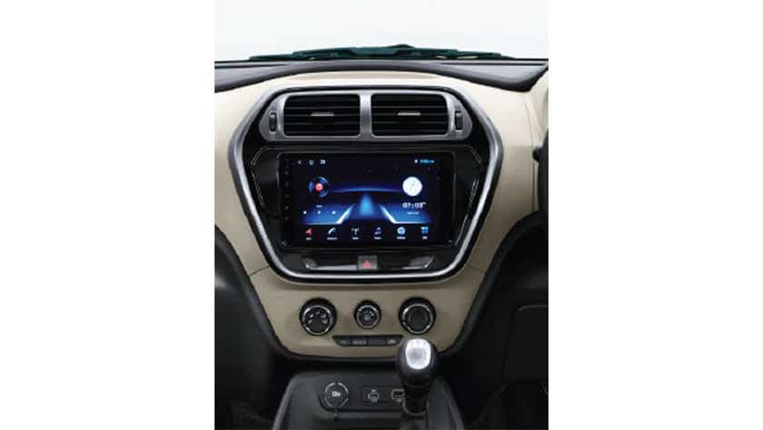 Dashboard and infotainment system of a Mahindra Bolero Neo