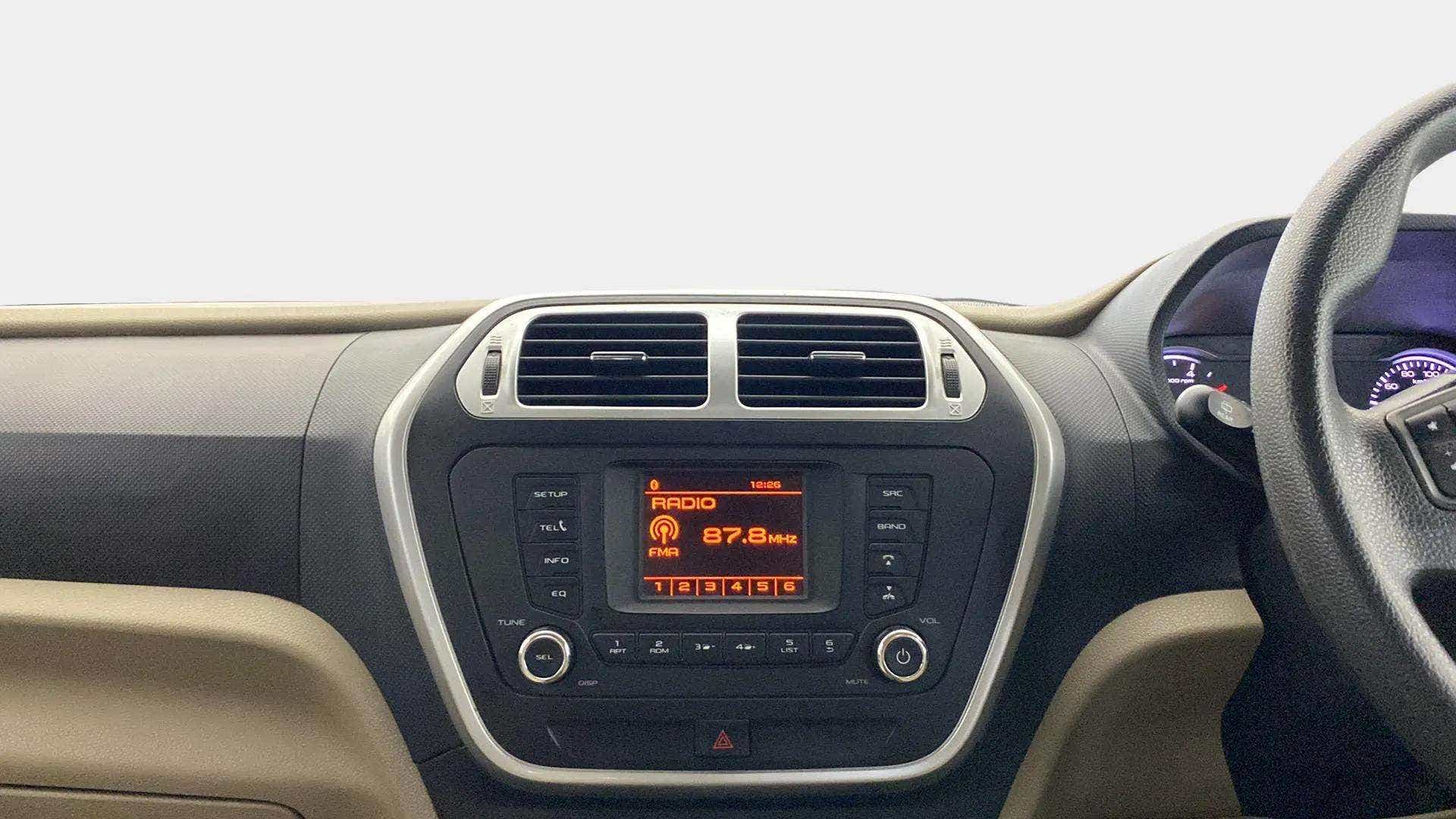 Dashboard and infotainment system of a Mahindra Bolero Neo
