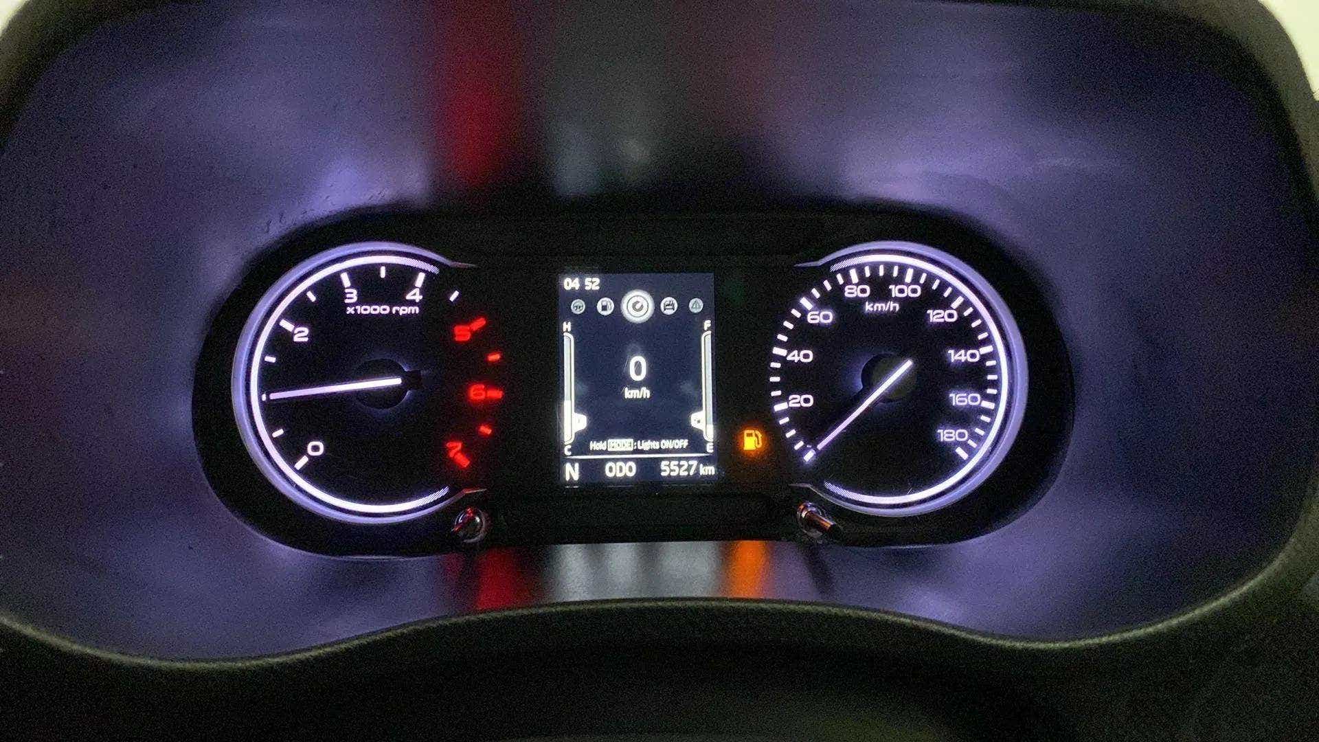 Instrument cluster of a Mahindra Bolero Neo