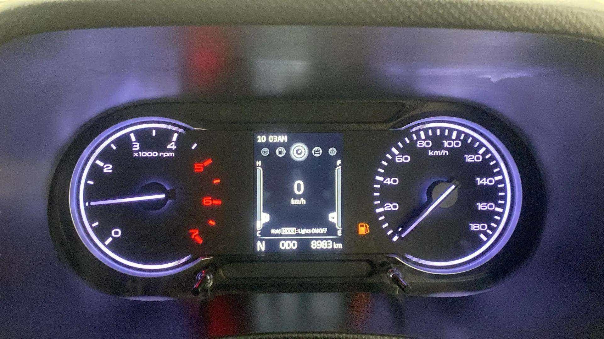 Instrument cluster of a Mahindra Bolero Neo