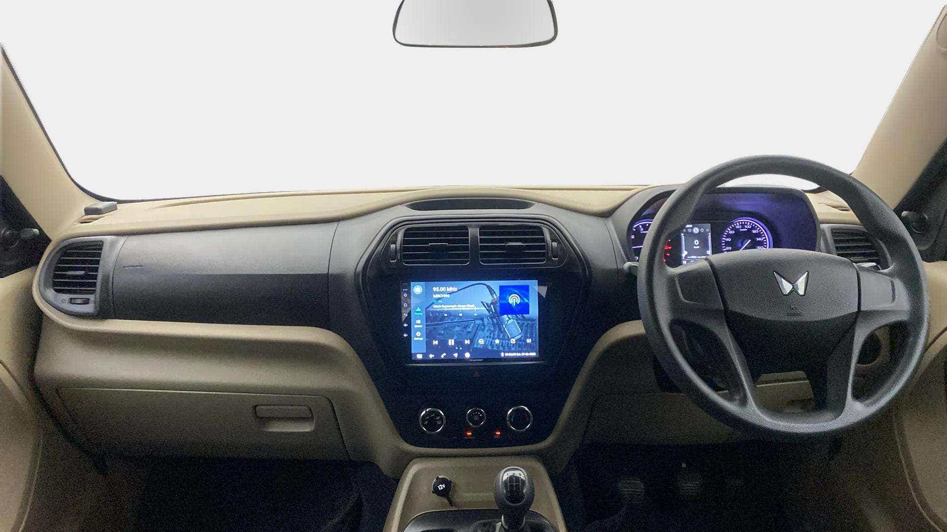 Dashboard and steering wheel of a Mahindra Bolero Neo