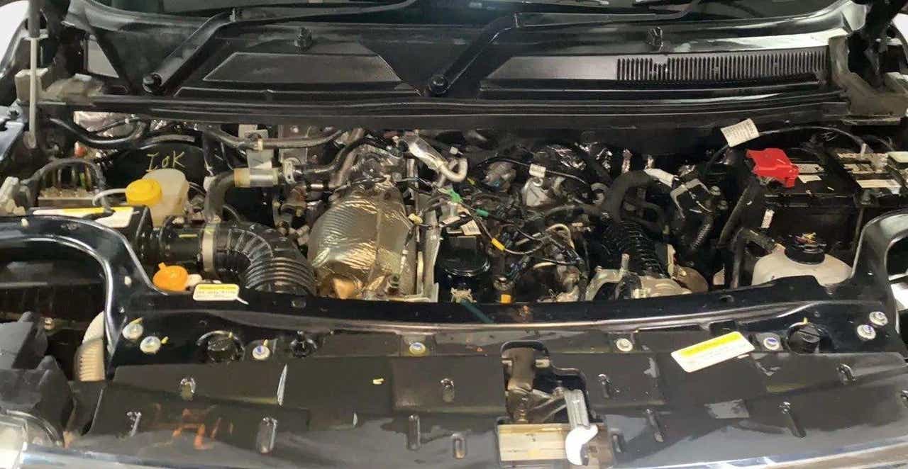 Engine bay of a Mahindra Bolero Neo