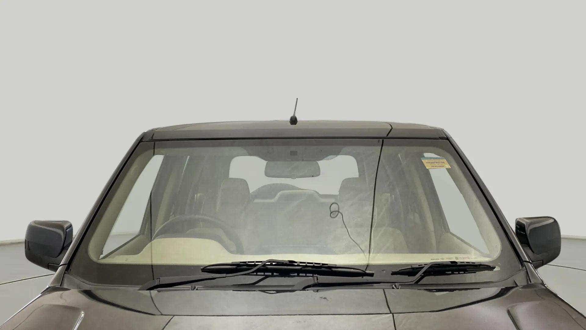 Front windshield view of a Mahindra Bolero Neo