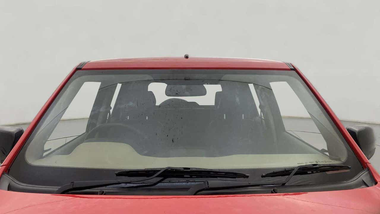 Front windshield view of a Mahindra Bolero Neo