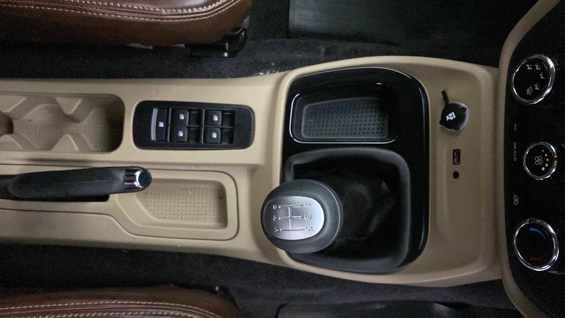 Gear lever and center console of a Mahindra Bolero Neo