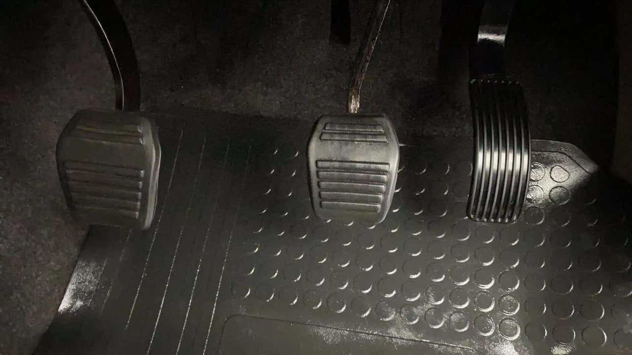 Foot pedals of a Mahindra Bolero Neo