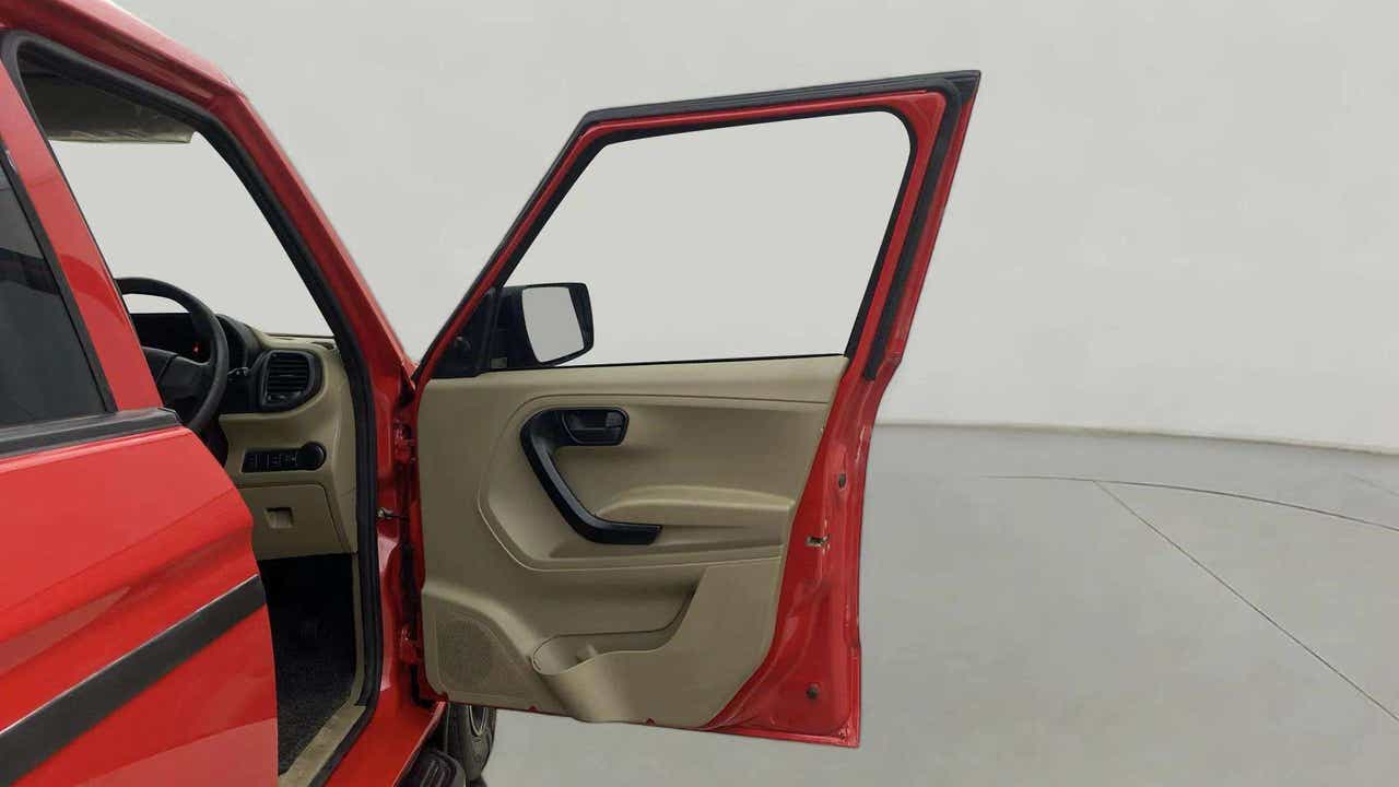 Front driver side door and interior of a Mahindra Bolero Neo