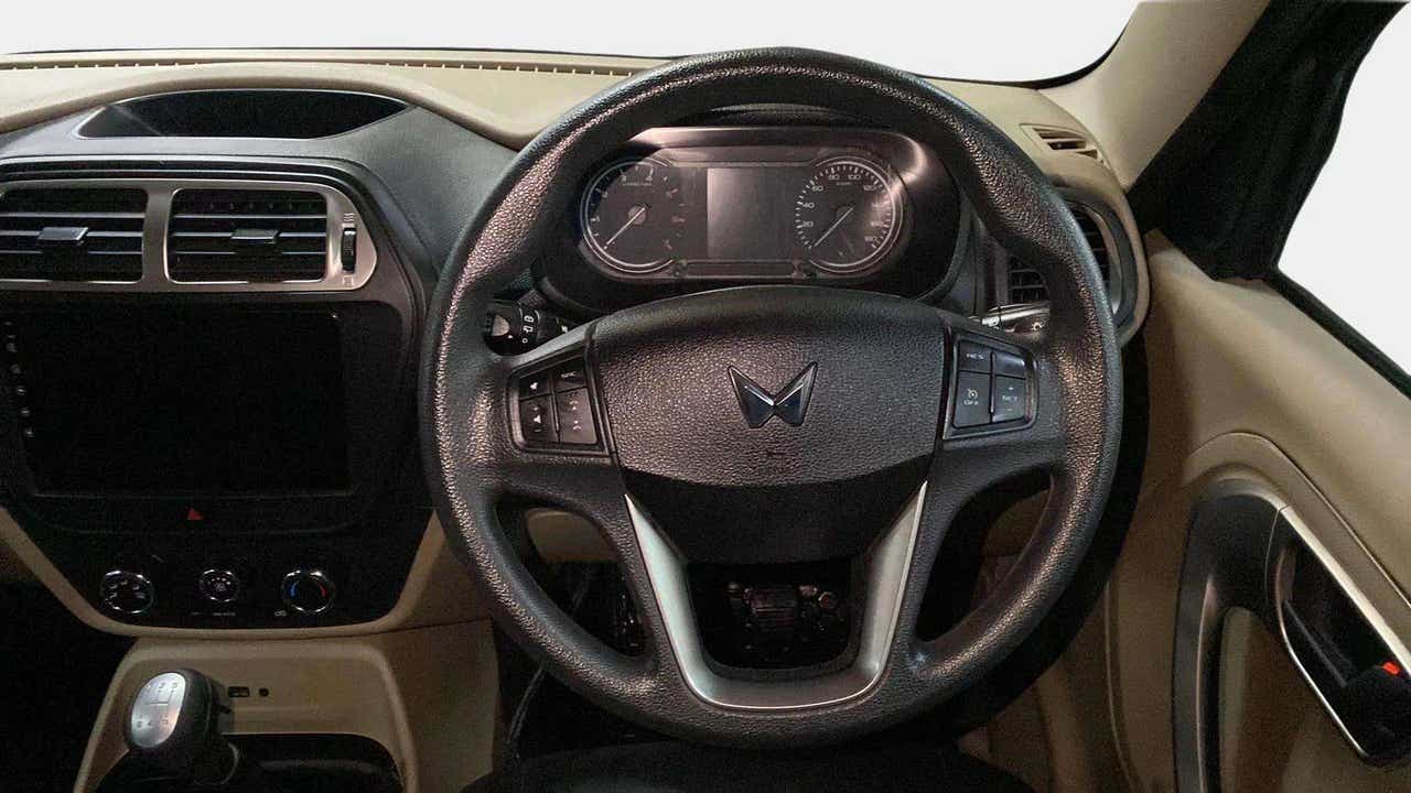 Interior dashboard view of a Mahindra Bolero Neo