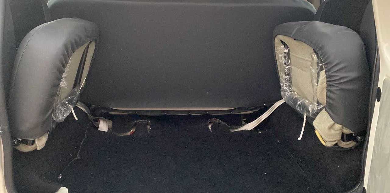 Rear boot area of a Mahindra Bolero