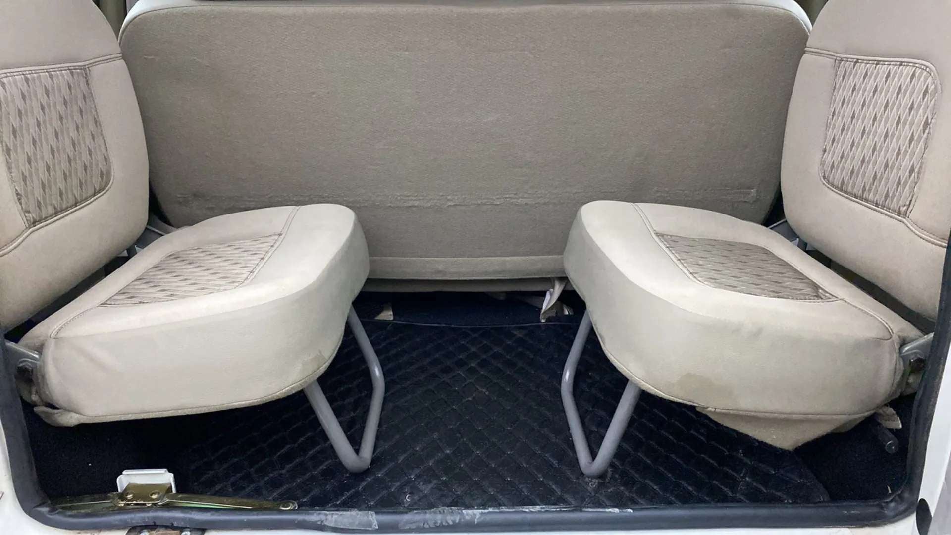 Rear seat view of a Mahindra Bolero