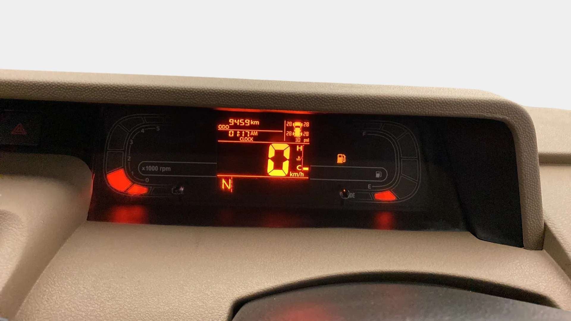 Instrument cluster of a Mahindra Bolero