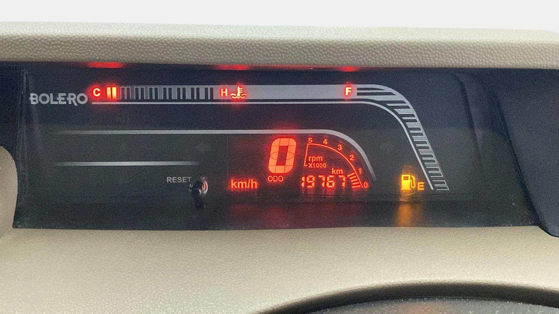 Instrument cluster of a Mahindra Bolero
