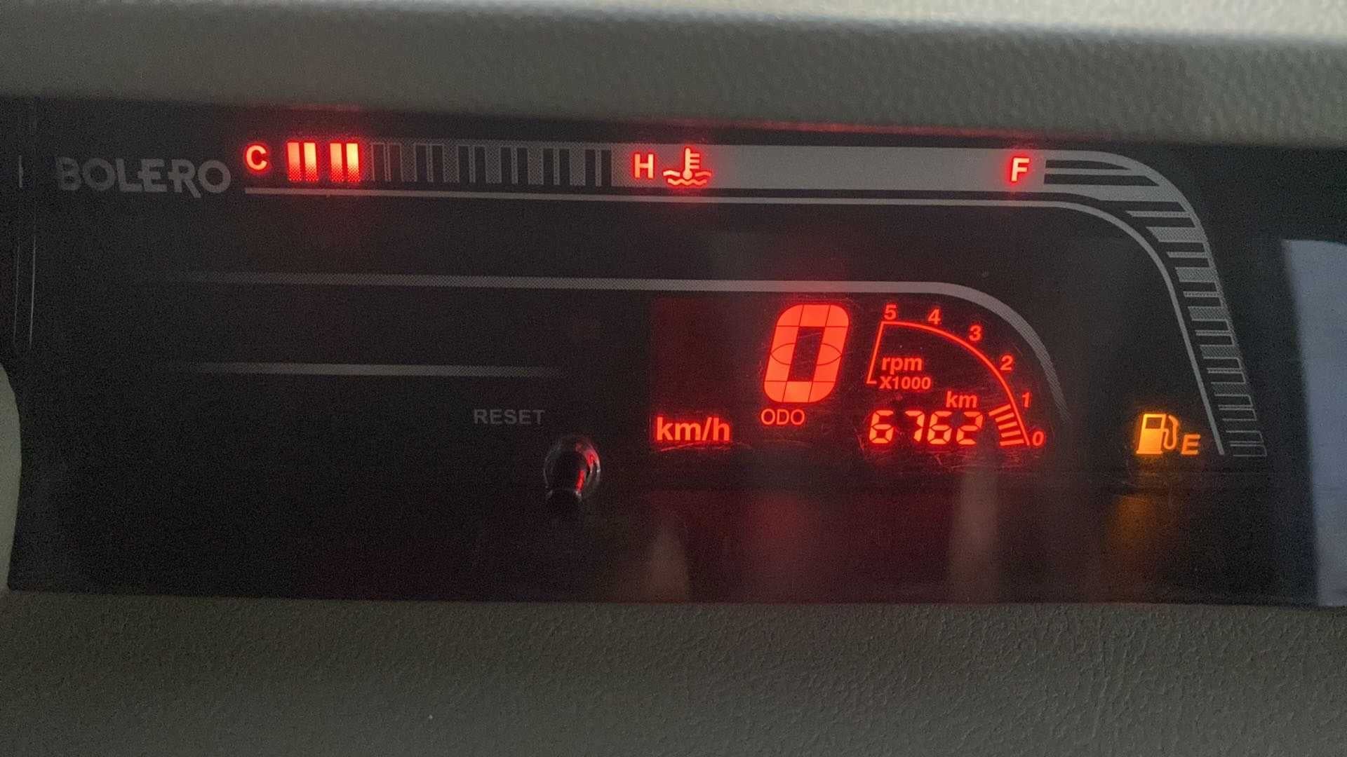 Instrument cluster of a Mahindra Bolero
