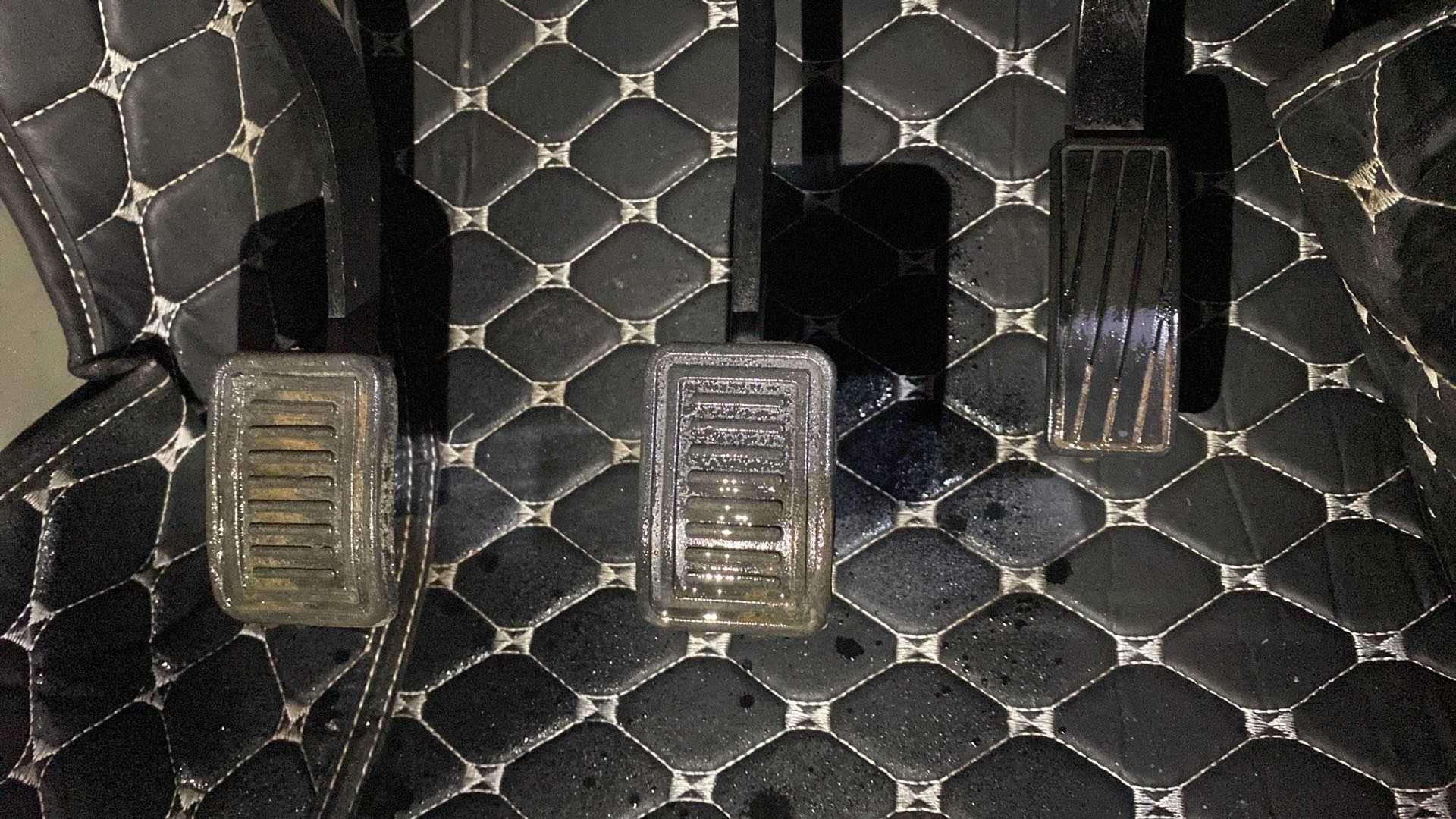 Pedal area of a Mahindra Bolero