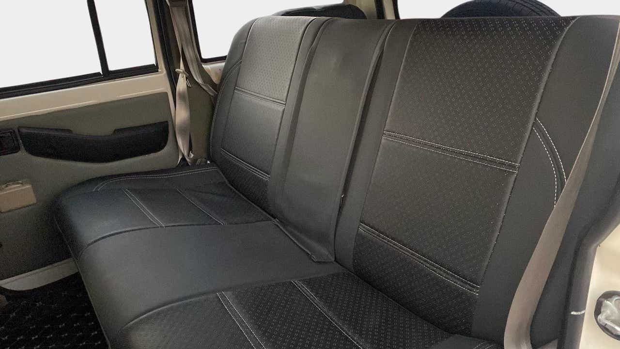 Rear seat view of a Mahindra Bolero