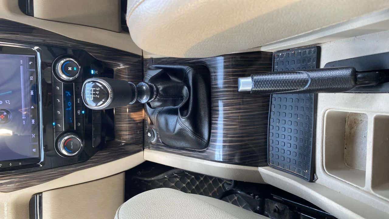 Gear lever and center console of a Mahindra Scorpio Classic
