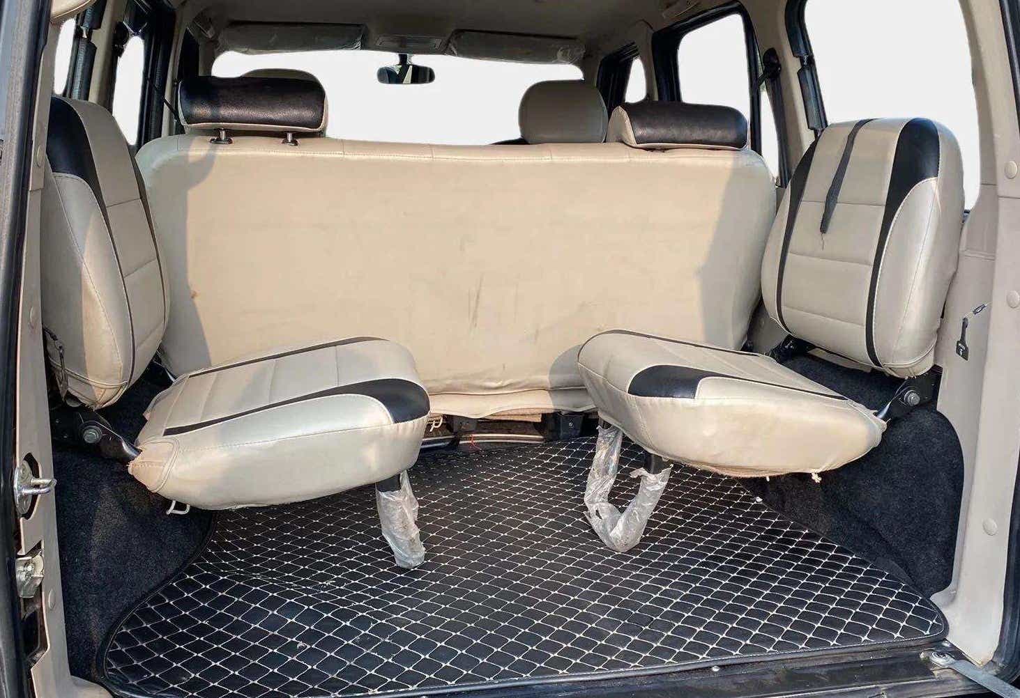 Rear interior seat view of a Mahindra Scorpio Classic