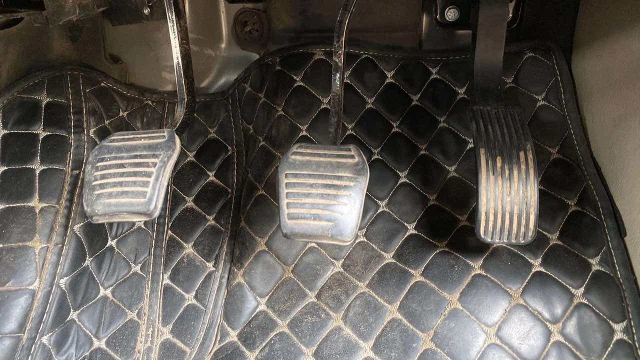 Foot pedal view of a Mahindra Scorpio Classic