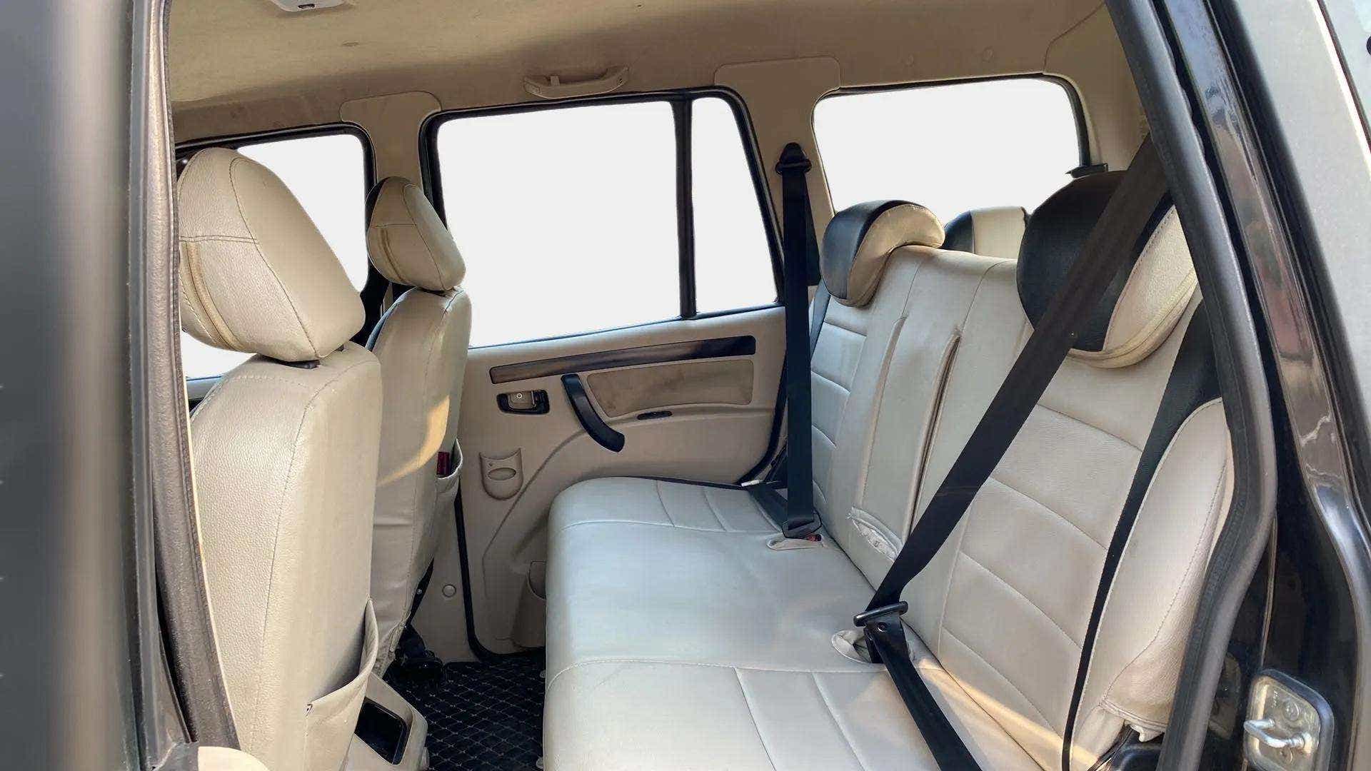 Rear seat and interior view of a Mahindra Scorpio Classic
