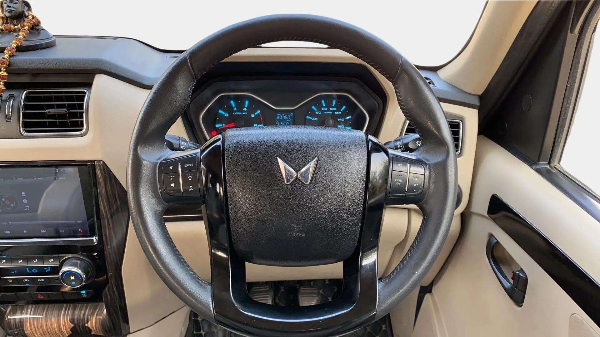 Interior dashboard view of a Mahindra Scorpio Classic