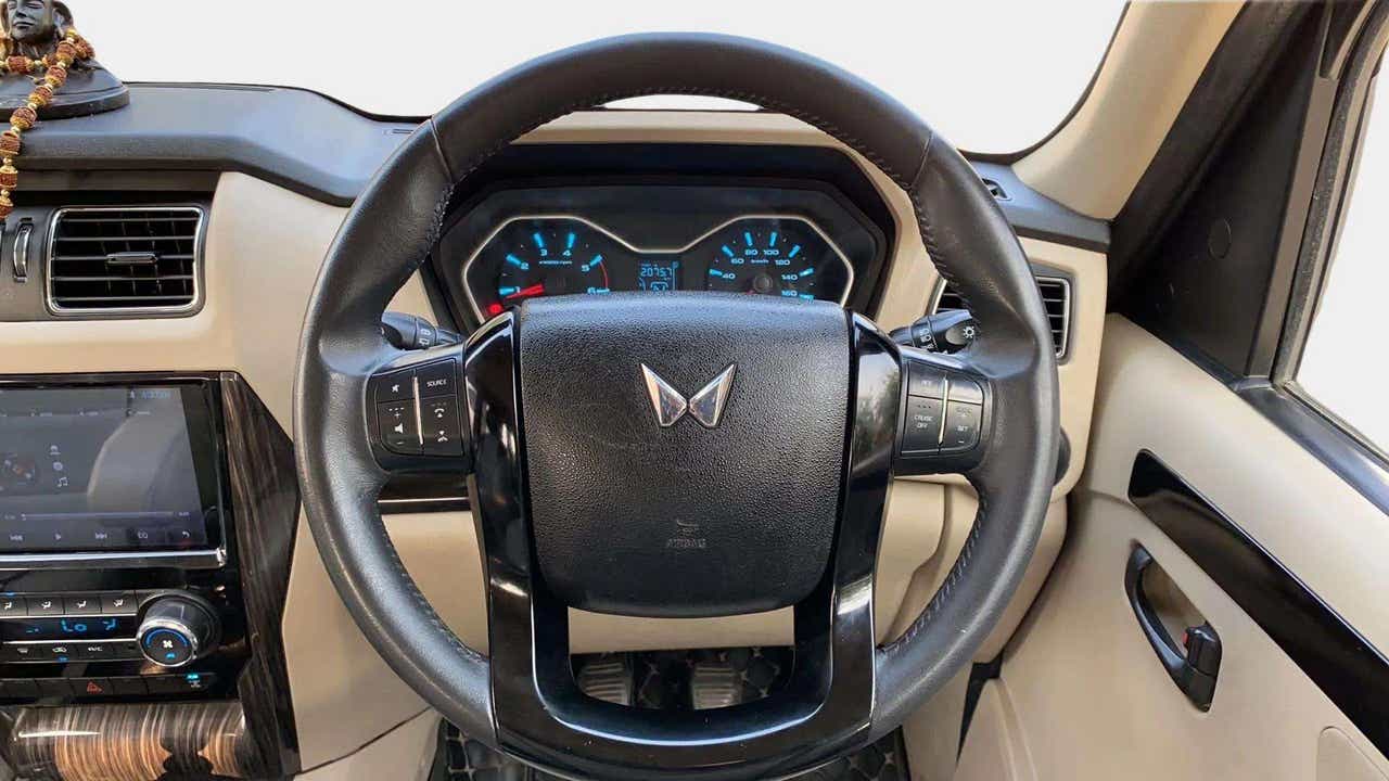 Interior dashboard view of a Mahindra Scorpio Classic