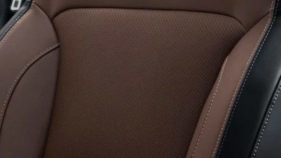 Close-up of a seat of a Mahindra Scorpio-N Facelift