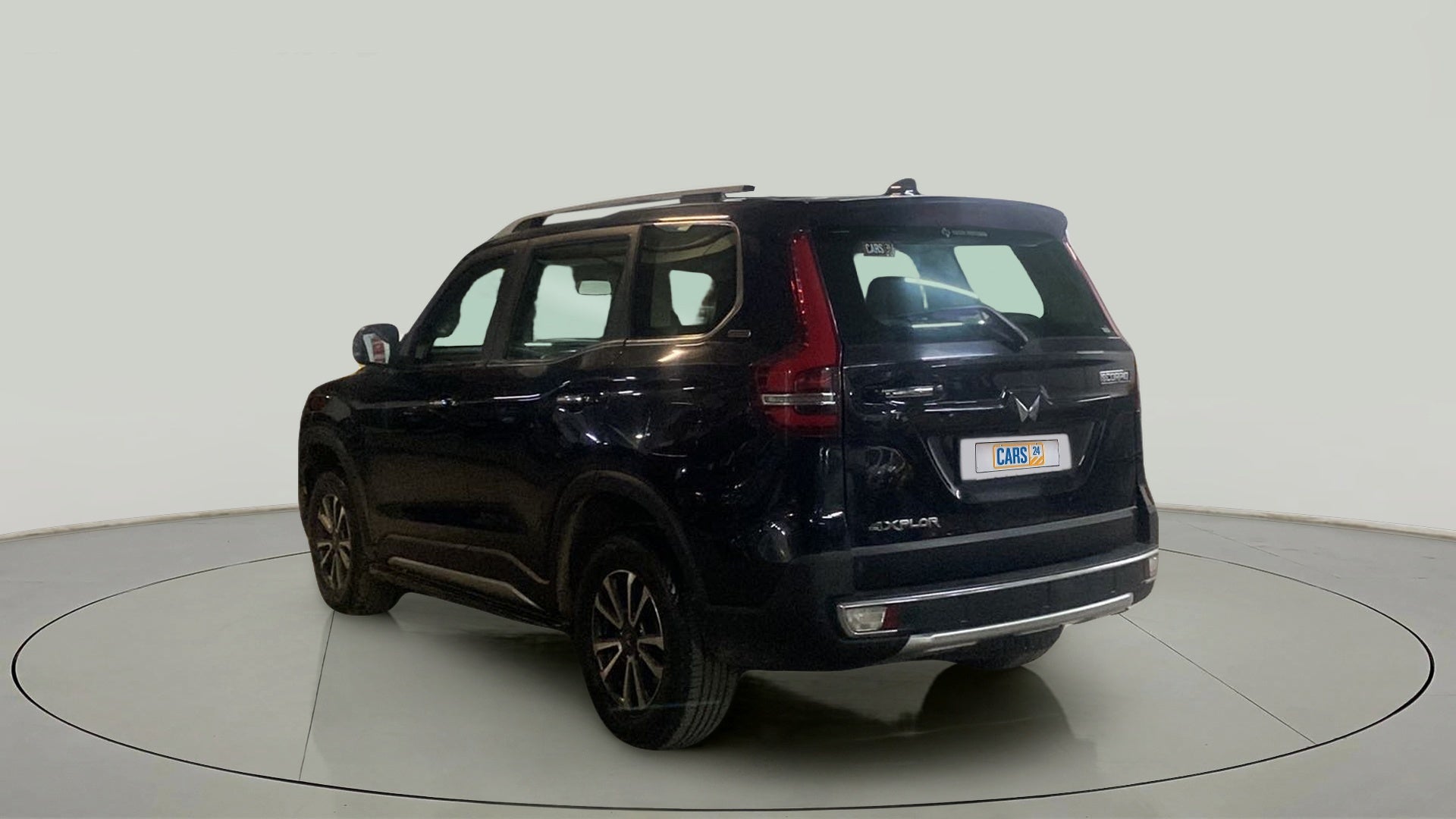 Rear three-quarter view of a Mahindra Scorpio-N