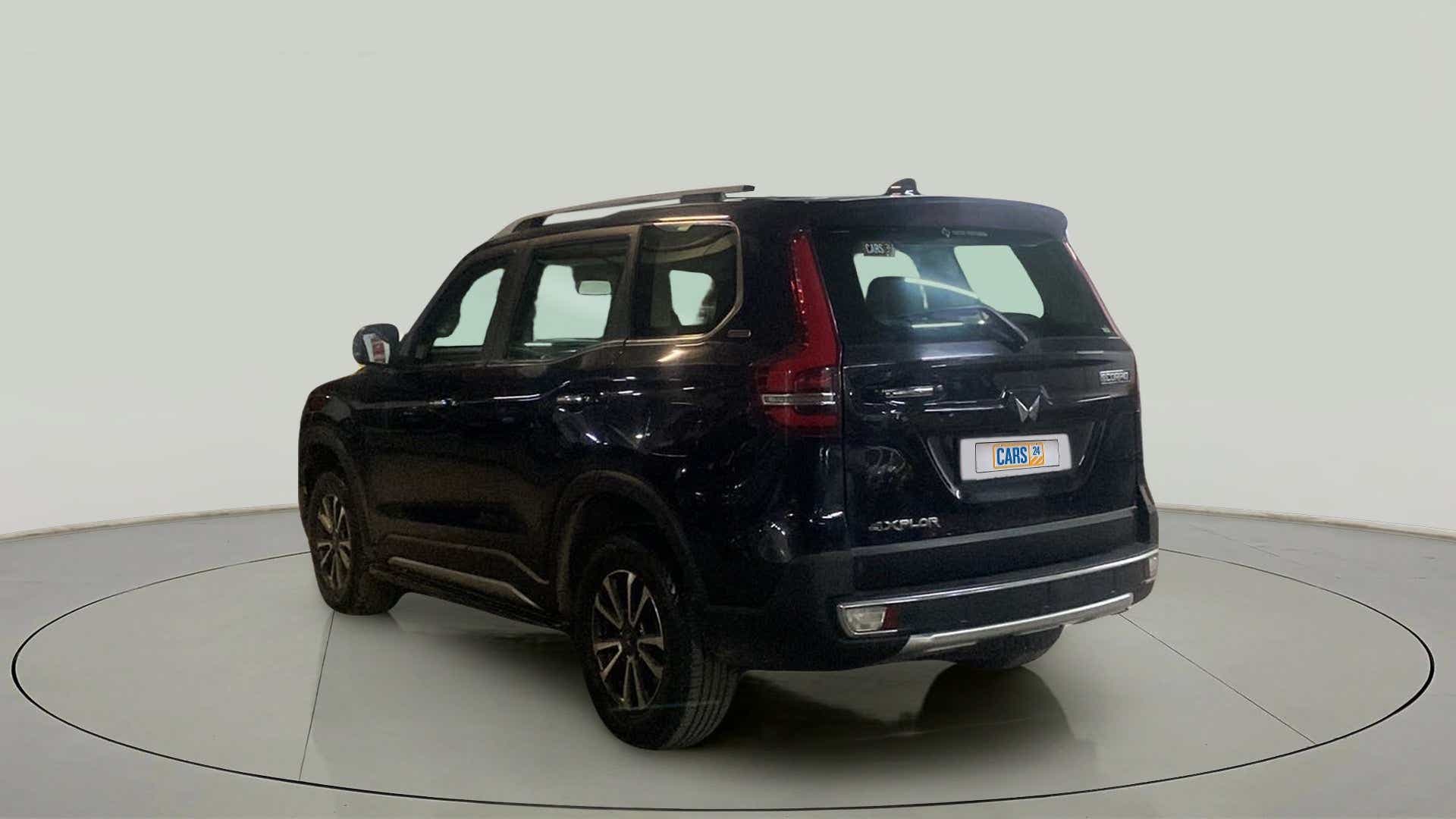Rear three-quarter view of a Mahindra Scorpio-N