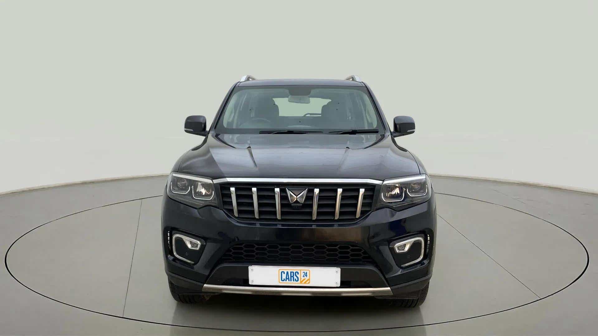 Front view of a mahindra scorpio-n