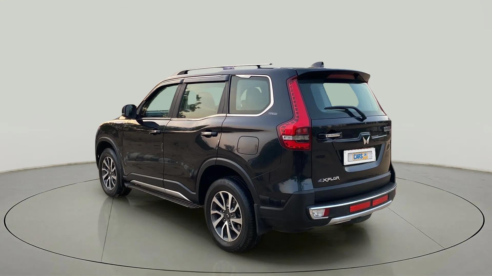 Rear three-quarter of a Mahindra Scorpio-N