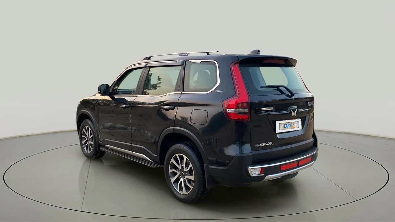 Rear three-quarter of a Mahindra Scorpio-N