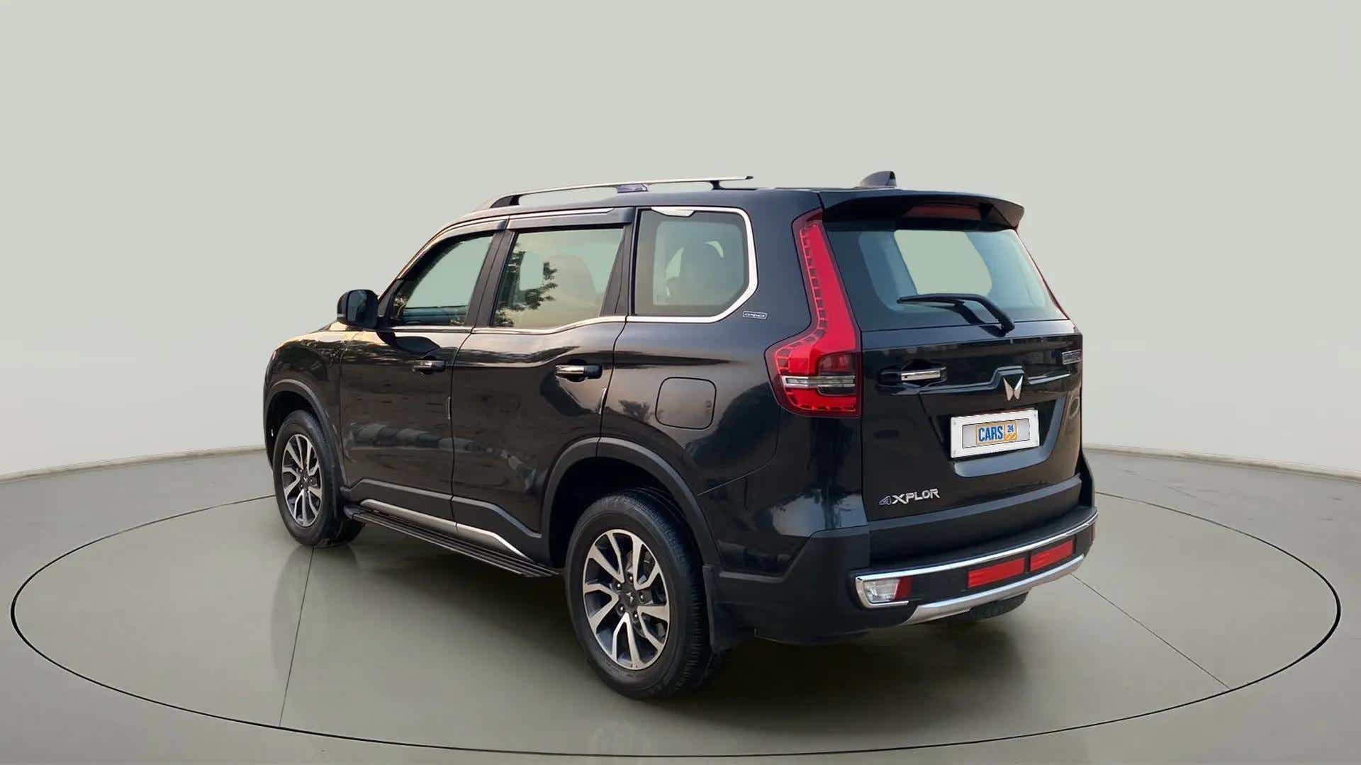 Rear three-quarter of a Mahindra Scorpio-N