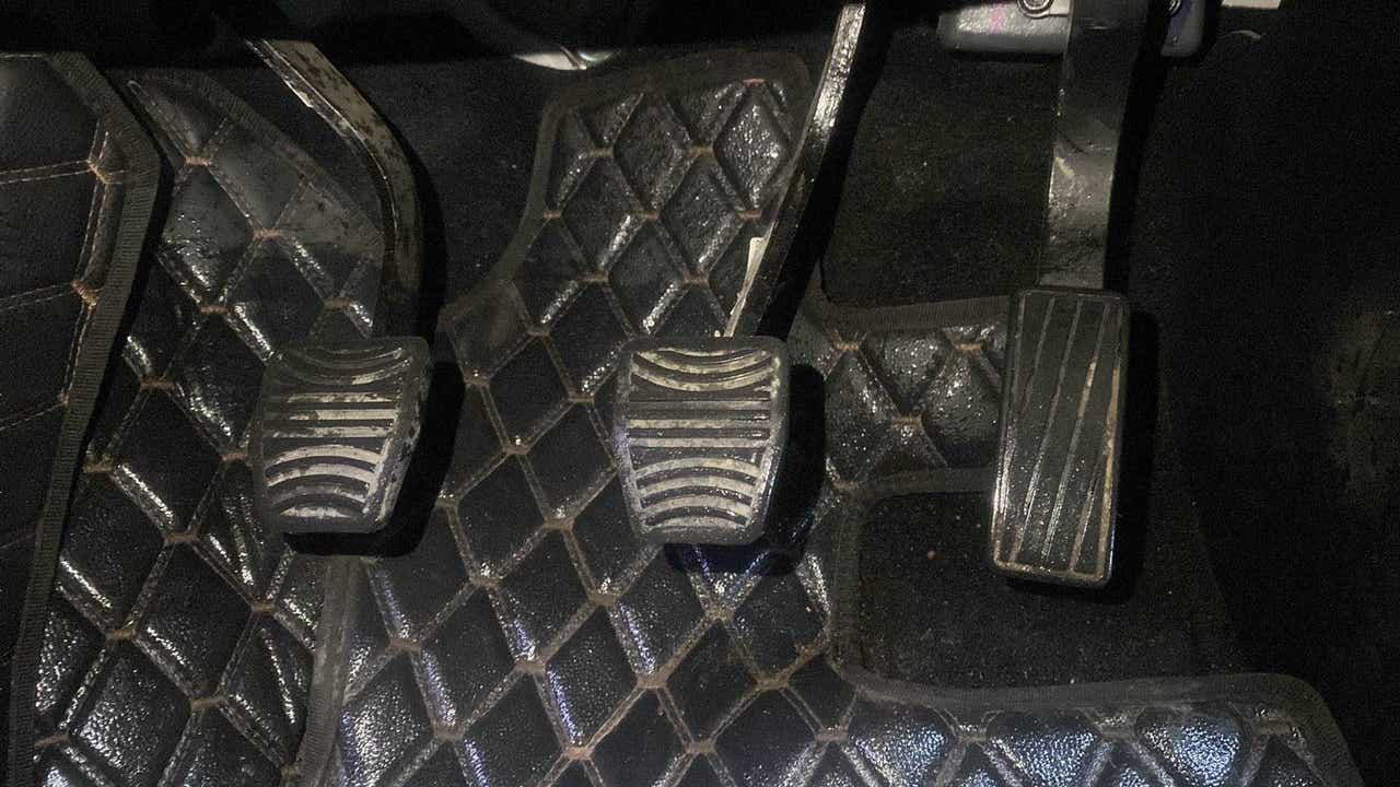 Foot pedals of a Mahindra Scorpio-N