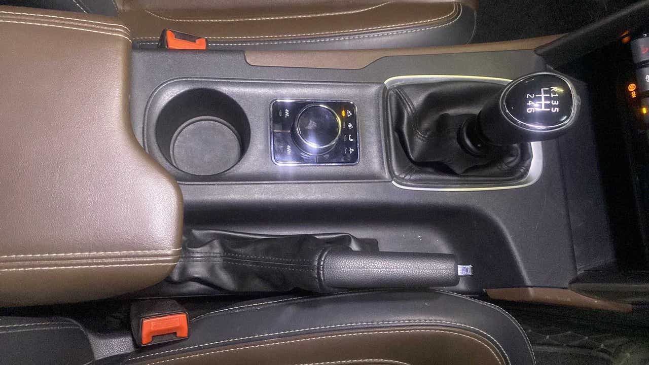 Center console and gear lever of a Mahindra Scorpio-N