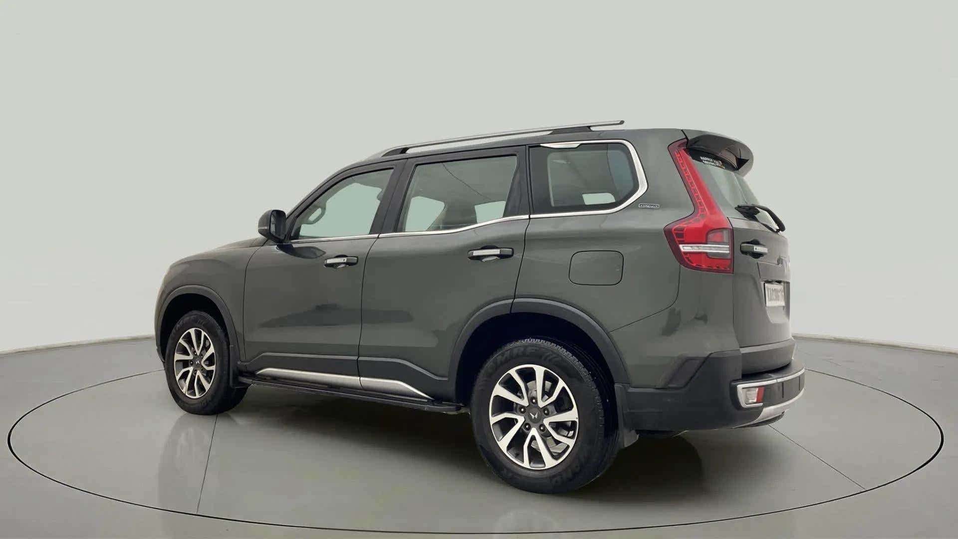 Rear three-quarter view of a Mahindra Scorpio-N