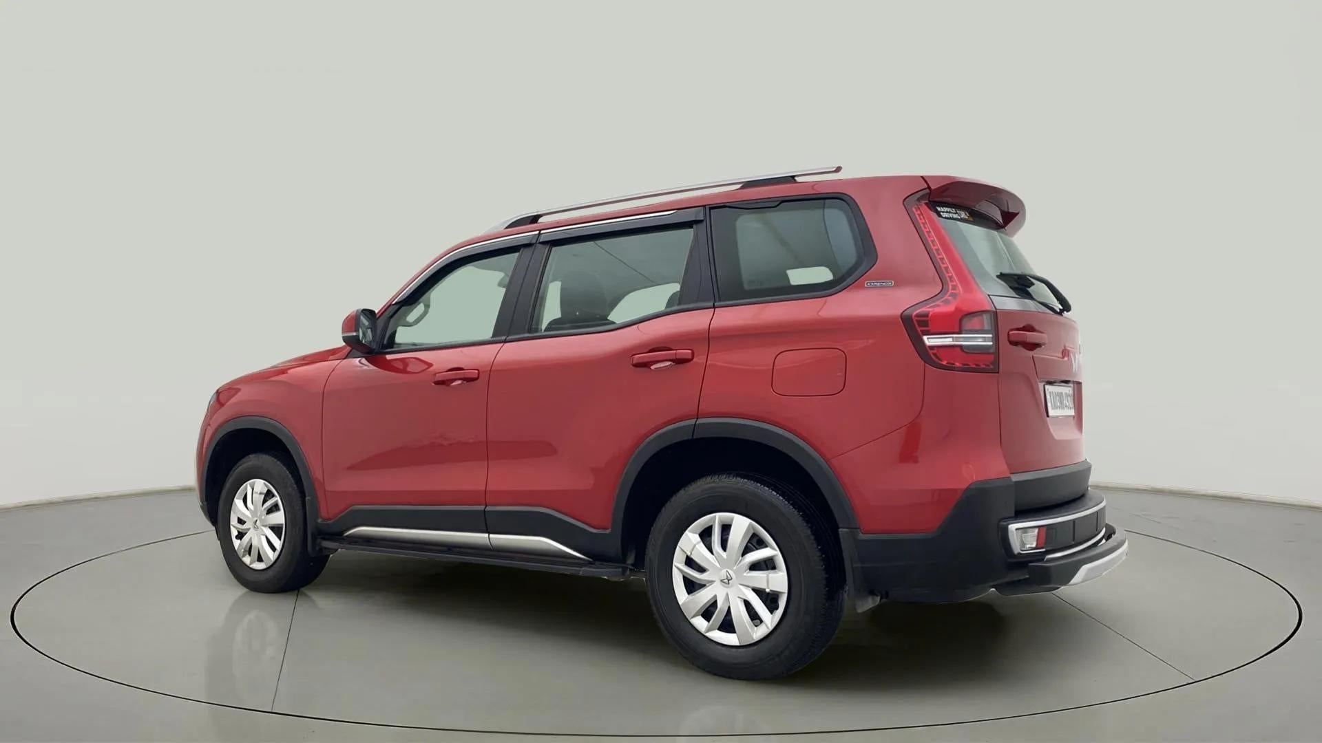 Rear three-quarter of a Mahindra Scorpio-N