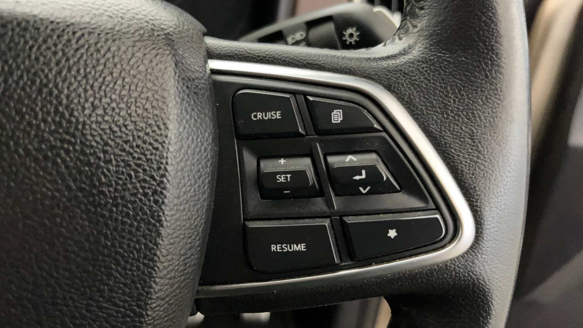 Steering wheel controls of a Mahindra Scorpio-N