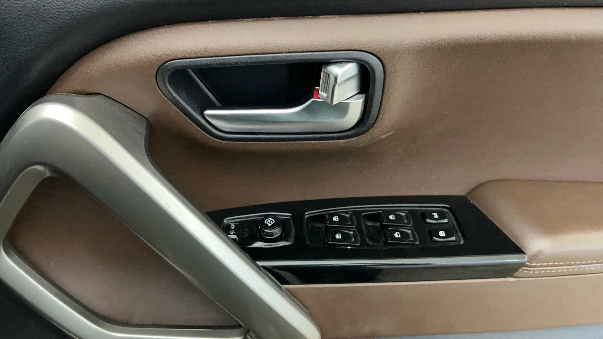 Driver-side door controls of a Mahindra Scorpio-N