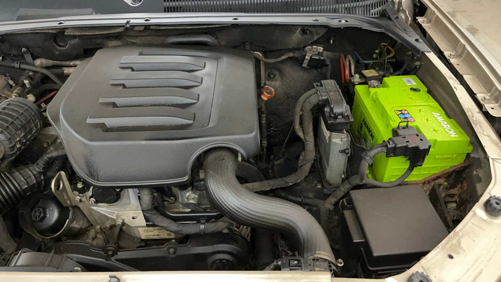 Engine bay view of a Mahindra Scorpio-N