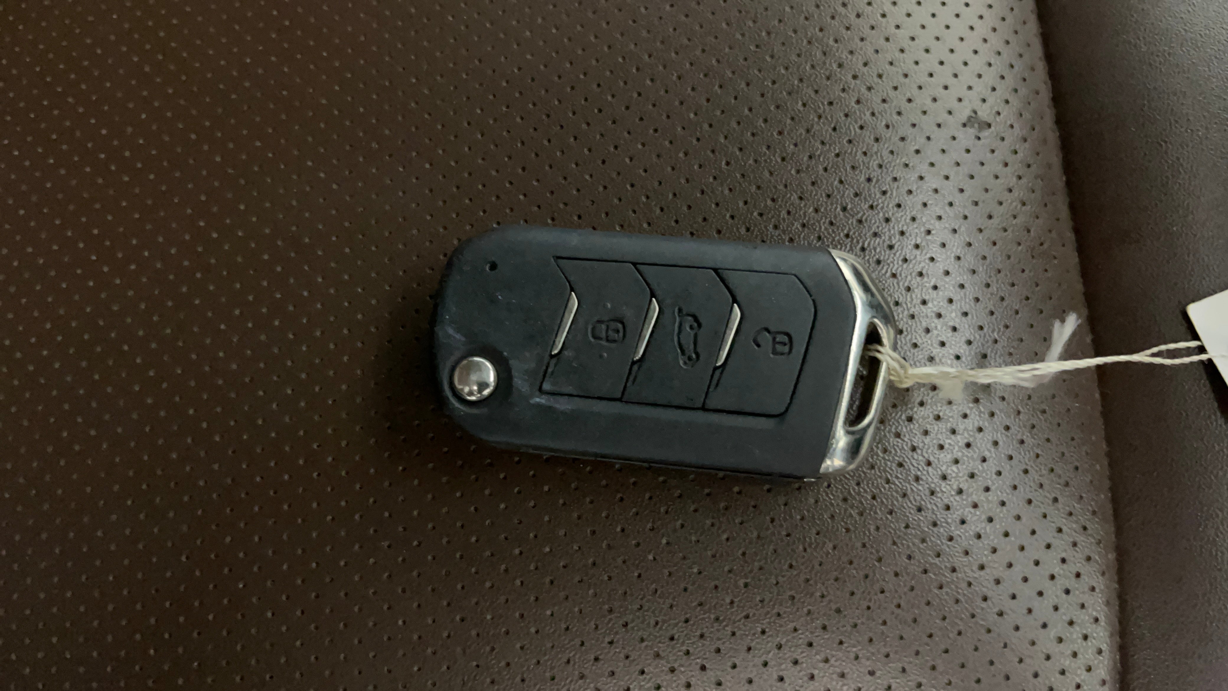 Close-up of a Mahindra Scorpio-N key fob
