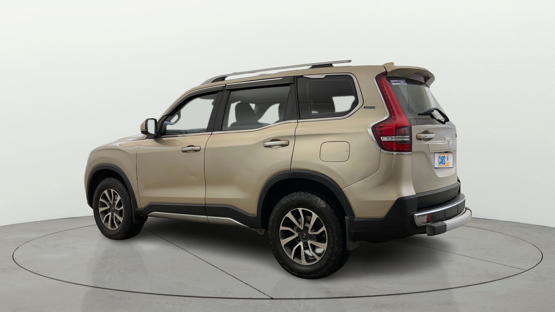 Rear three-quarter view of a Mahindra Scorpio-N